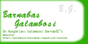 barnabas galambosi business card